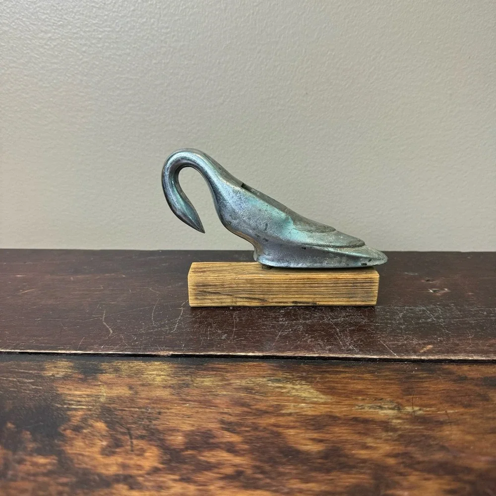 1950s 1960s Chrome Swan Hood Ornament MISSING‎ BAKELITE WINGS